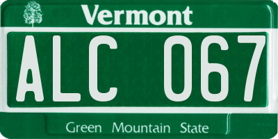 VT license plate ALC067