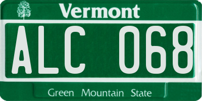 VT license plate ALC068