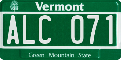 VT license plate ALC071