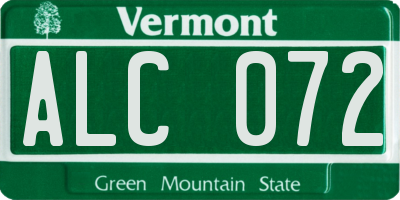 VT license plate ALC072