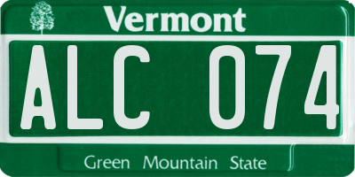 VT license plate ALC074