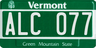 VT license plate ALC077