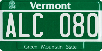 VT license plate ALC080