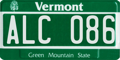VT license plate ALC086