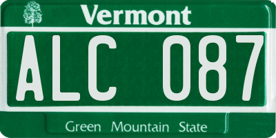 VT license plate ALC087