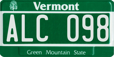 VT license plate ALC098