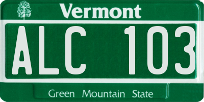 VT license plate ALC103