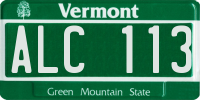 VT license plate ALC113