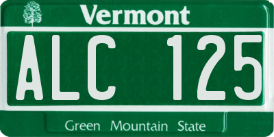 VT license plate ALC125