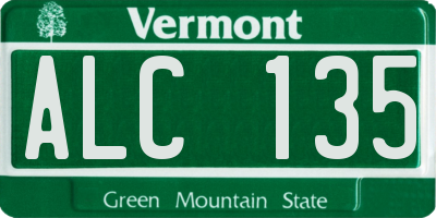 VT license plate ALC135