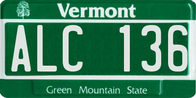 VT license plate ALC136