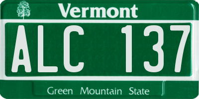 VT license plate ALC137