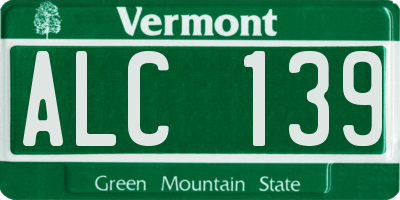 VT license plate ALC139