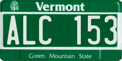 VT license plate ALC153