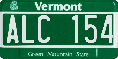 VT license plate ALC154