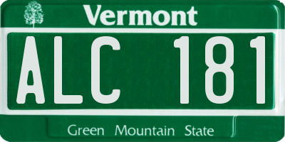 VT license plate ALC181