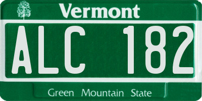 VT license plate ALC182