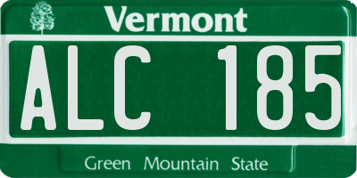 VT license plate ALC185
