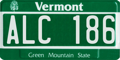 VT license plate ALC186