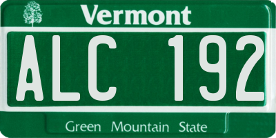 VT license plate ALC192