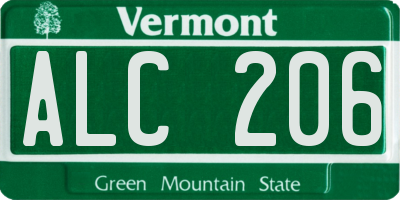 VT license plate ALC206