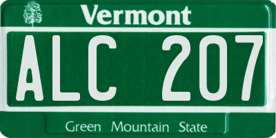 VT license plate ALC207