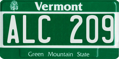VT license plate ALC209