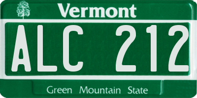 VT license plate ALC212
