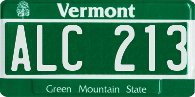VT license plate ALC213