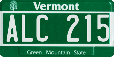 VT license plate ALC215