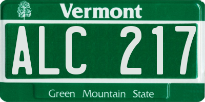 VT license plate ALC217