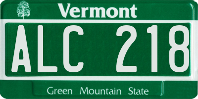 VT license plate ALC218