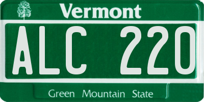 VT license plate ALC220