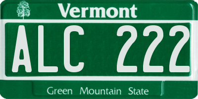 VT license plate ALC222