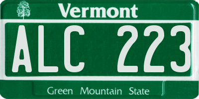 VT license plate ALC223