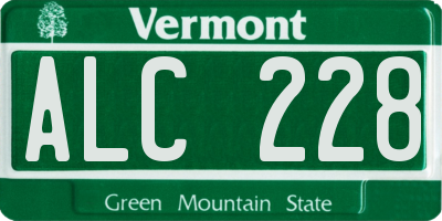 VT license plate ALC228