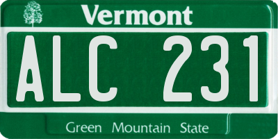 VT license plate ALC231