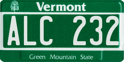 VT license plate ALC232