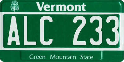 VT license plate ALC233