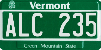 VT license plate ALC235