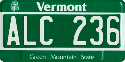 VT license plate ALC236