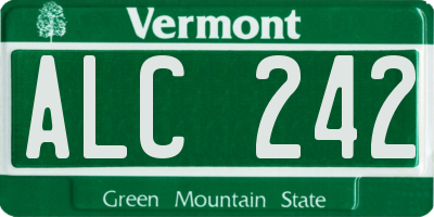 VT license plate ALC242