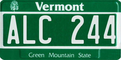 VT license plate ALC244