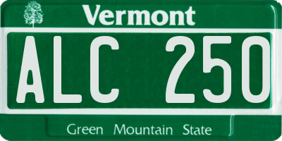 VT license plate ALC250