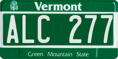 VT license plate ALC277