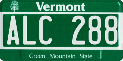 VT license plate ALC288