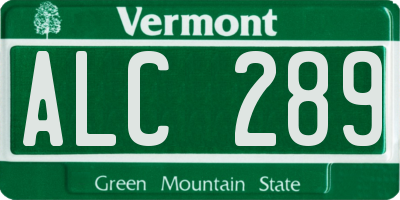 VT license plate ALC289