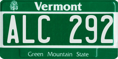 VT license plate ALC292