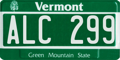 VT license plate ALC299