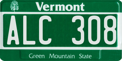 VT license plate ALC308